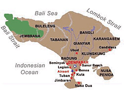 bali regions map