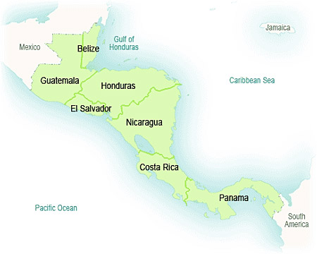 central america regions map