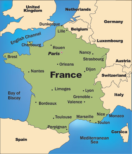 france on the map