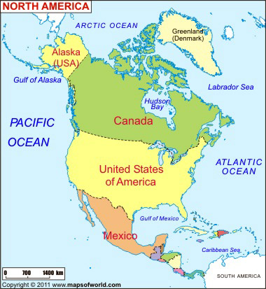 north america regions map