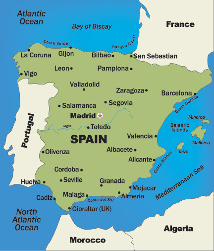 spain regions map