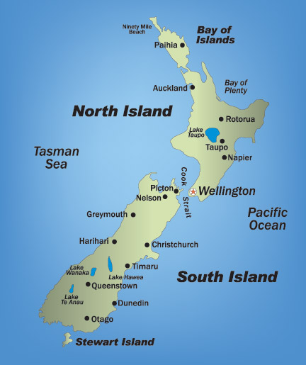 new zealand regions map